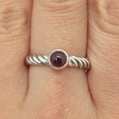 925 Sterling Silver Vintage Real Tourmaline Gemstone Twisted Ring Size 8.25