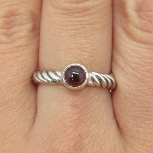 925 Sterling Silver Vintage Real Tourmaline Gemstone Twisted Ring Size 8.25