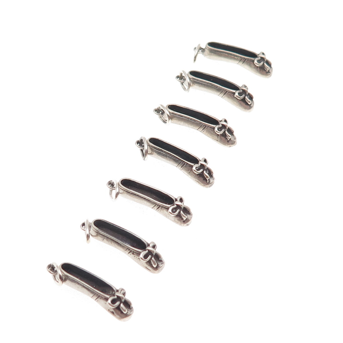 Sunwest Sterling Silver Vintage SET of 7 Ballerina Shoe 3D Mini Charm Pendant