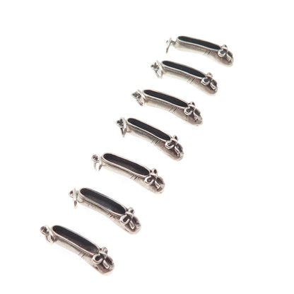 Sunwest Sterling Silver Vintage SET of 7 Ballerina Shoe 3D Mini Charm Pendant