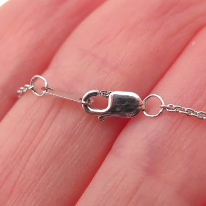 925 Sterling Silver C Z Twisted Pendant Cable Chain Necklace 18"