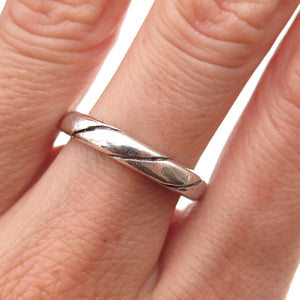 925 Sterling Silver Vintage Twisted Oxidized Band Ring Size 7