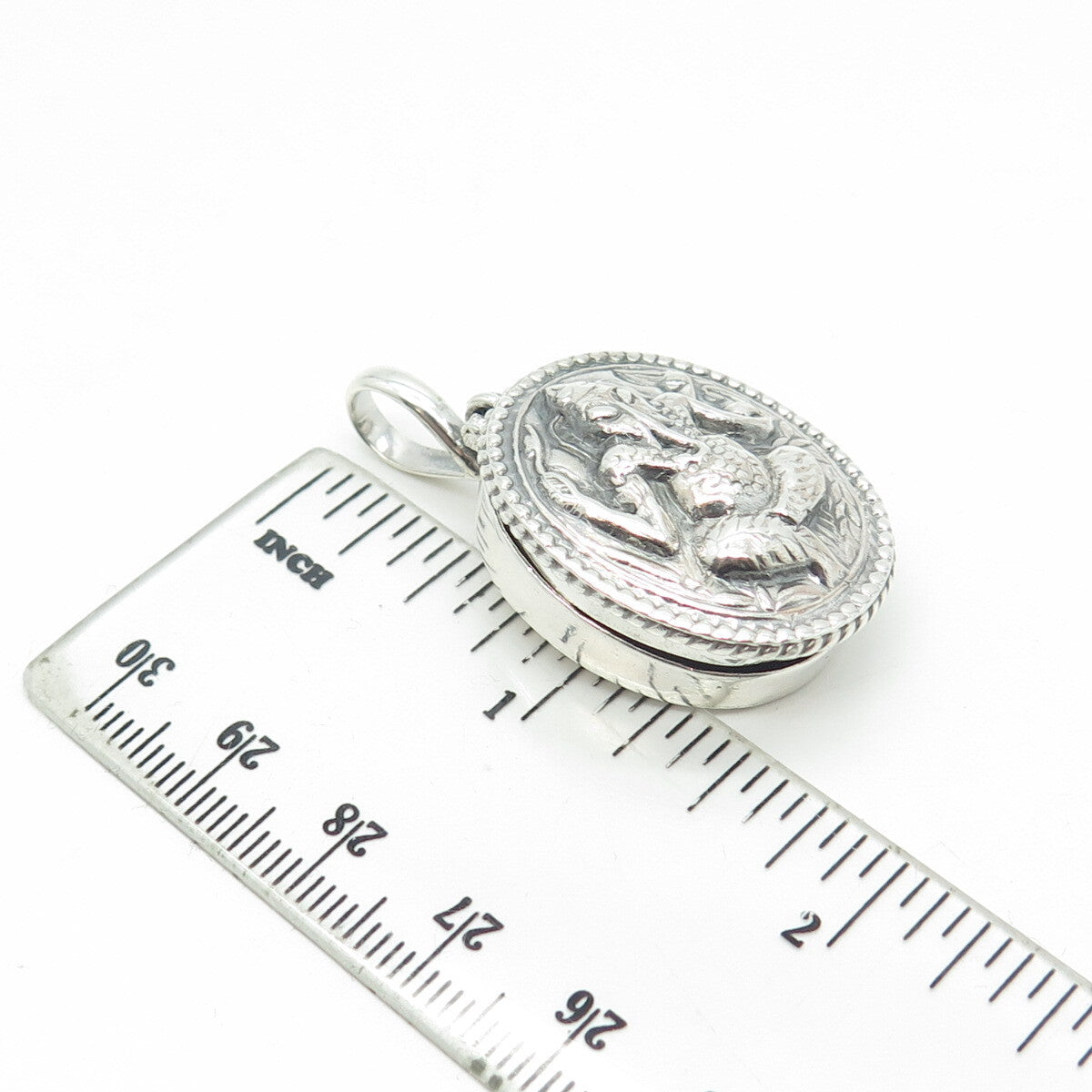 925 Sterling Silver Vintage Ganesha Hindu Goddess Locket Pendant