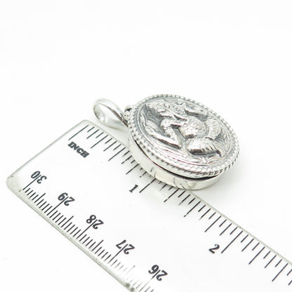 925 Sterling Silver Vintage Ganesha Hindu Goddess Locket Pendant