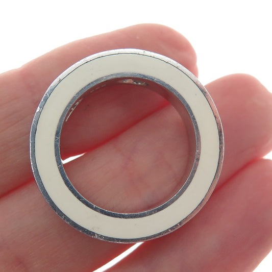 MOVADO 925 Sterling Silver Enamel Circle Slide Pendant