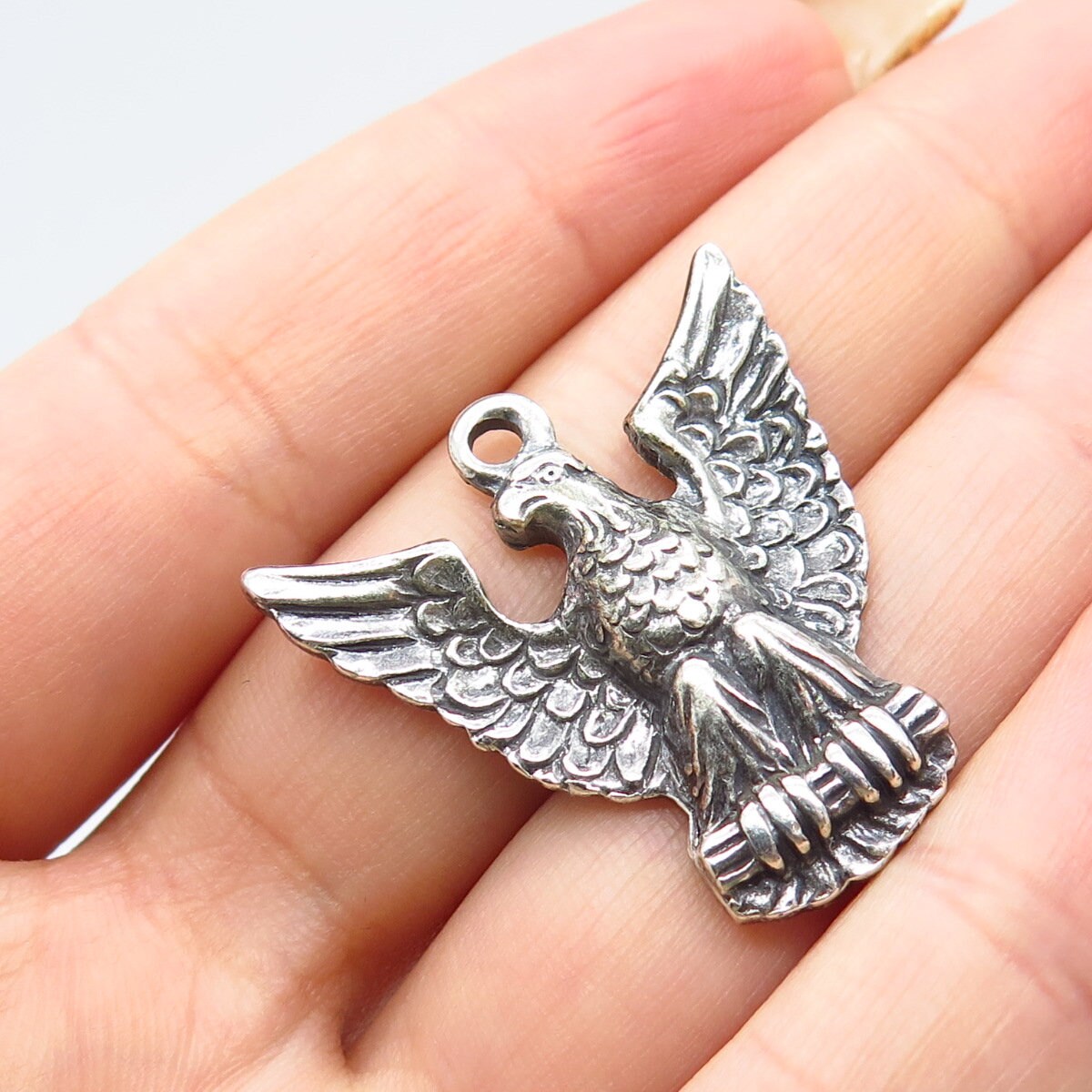 925 Sterling Silver Vintage Eagle Pendant