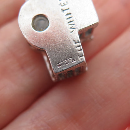 925 Sterling Silver Vintage The White House Stanhope Minimalist 3D Charm Pendant