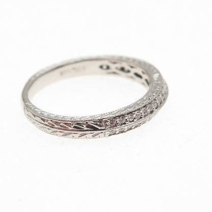 925 Sterling Silver Round-Cut C Z Half Eternity Band Ring Size 7.25