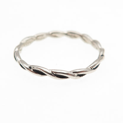 AVON 925 Sterling Silver Vintage Woven Stackable Oxidized Band Ring Size 9