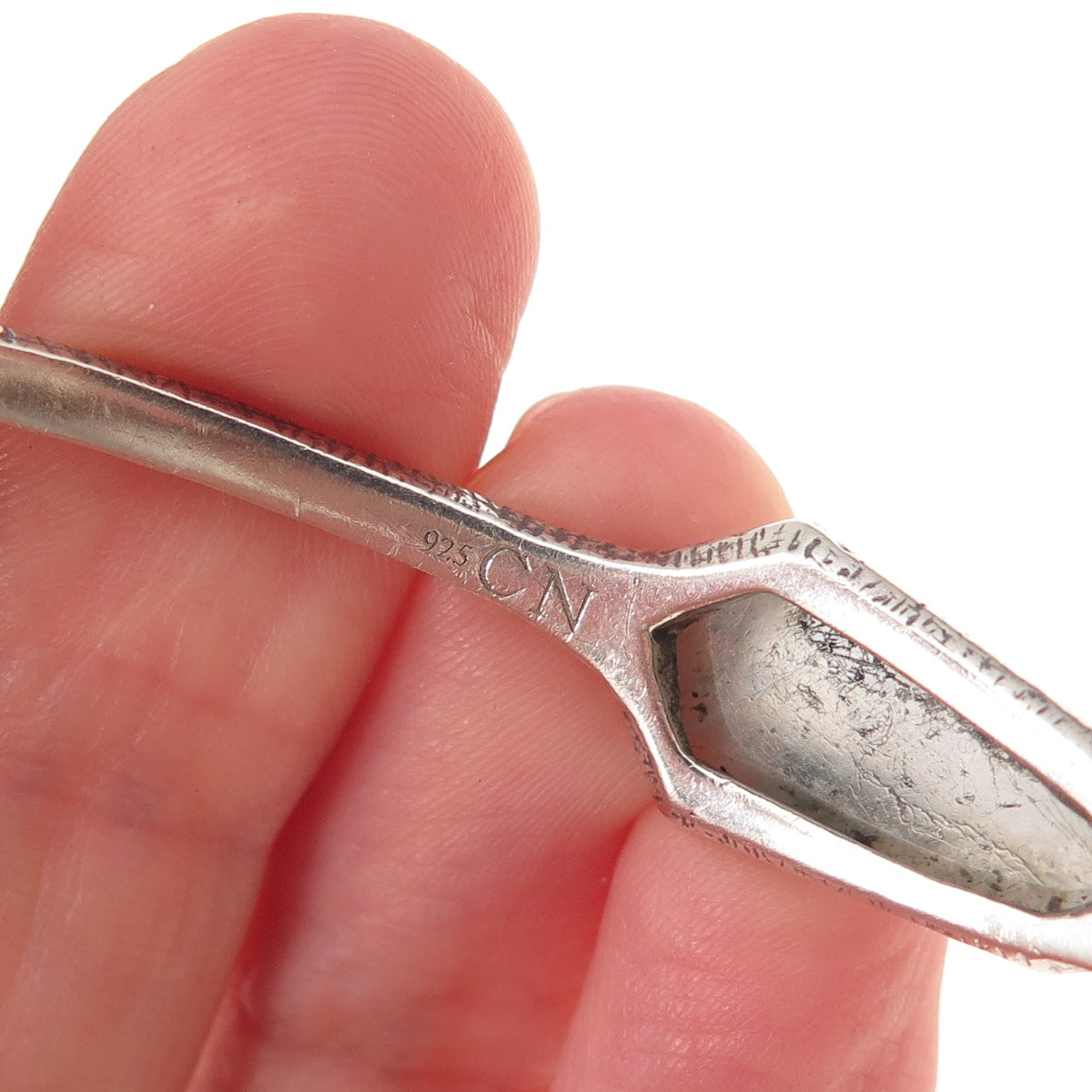 Silpada Sterling Silver Vintage Chalcedony Lapis Starry Night Bangle Bracelet 8"