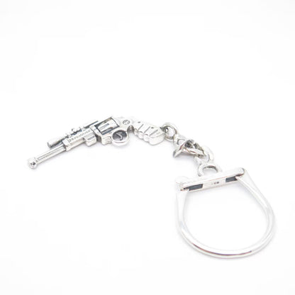 925 Sterling Silver Vintage Revolver Cuban Chain Key Ring