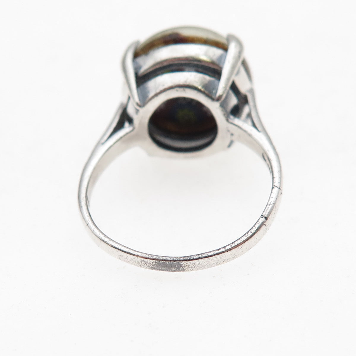 Caithness Glass 925 Sterling Vintage 1972 Birmingham Murano Glass Ring Size 6