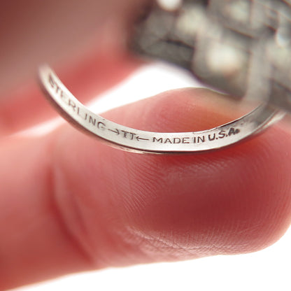 UNCAS Sterling Silver Antique Art Deco Real Marcasite Oxidized Ring Size 5.25
