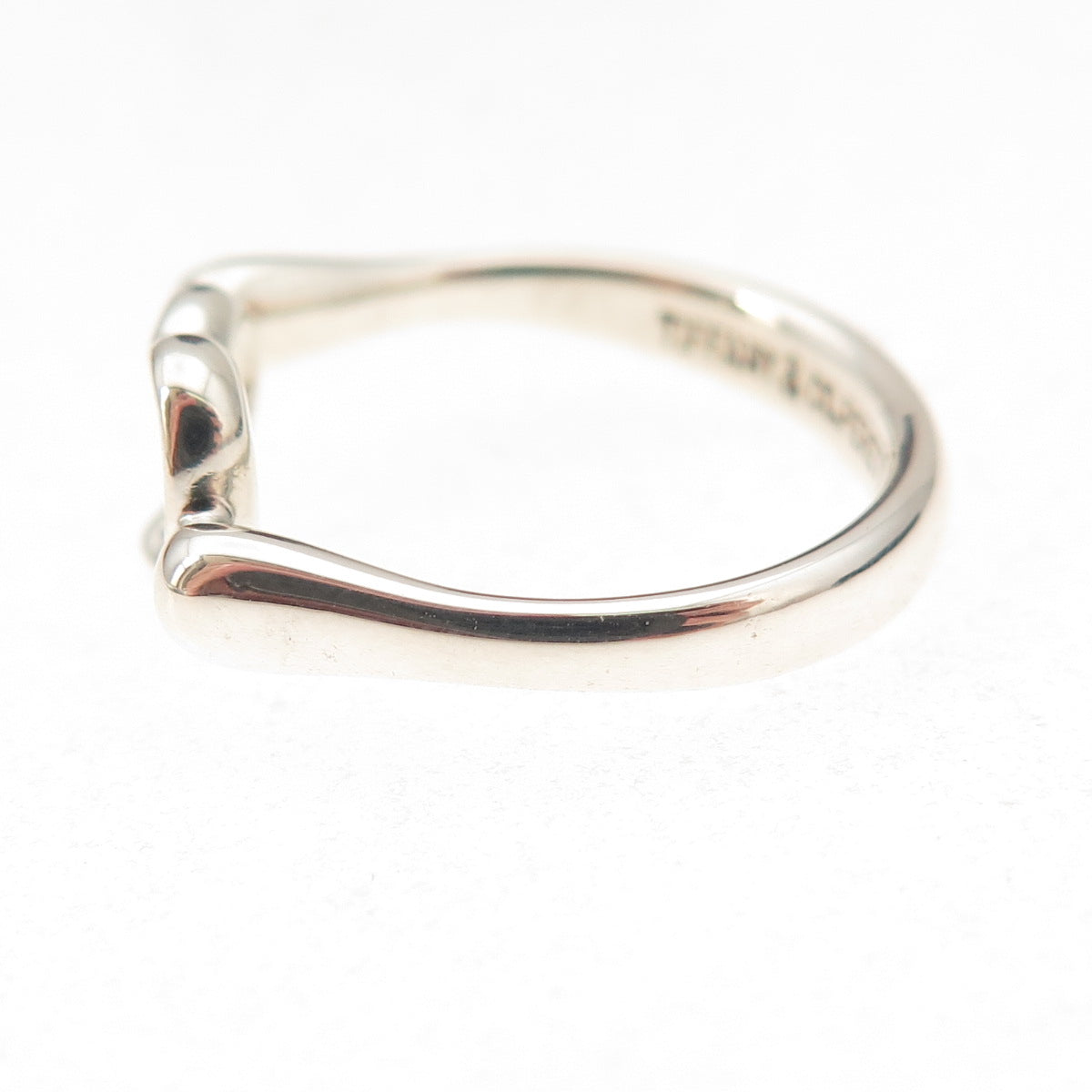 Tiffany & Co. Elsa Peretti 925 Sterling Silver Vintage Open Heart Ring Size 5