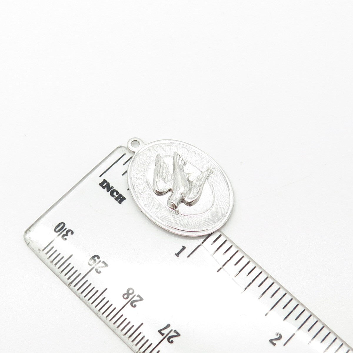 925 Sterling Silver Vintage MEM Martin "Confirmation" Oval Pendant