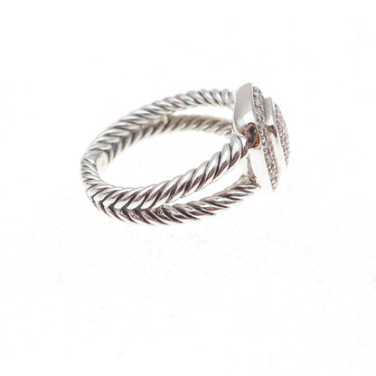 David Yurman 925 Sterling Silver Real Diamond Petite Albion Ring Size 6