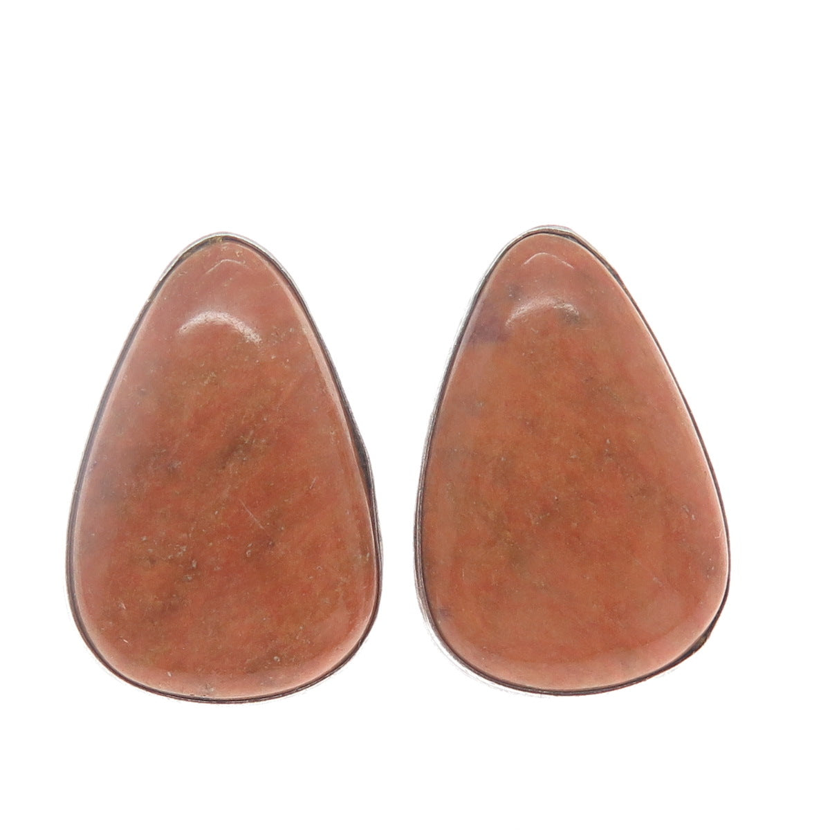 JAY KING DESERT ROSE 925 Sterling Silver Vintage Real Jasper Oxidized Earrings