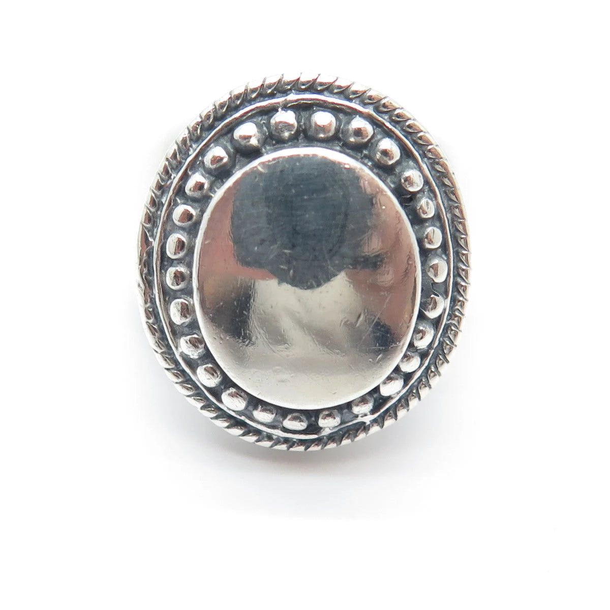 925 Sterling Silver Vintage Beaded Ring Size 8.5