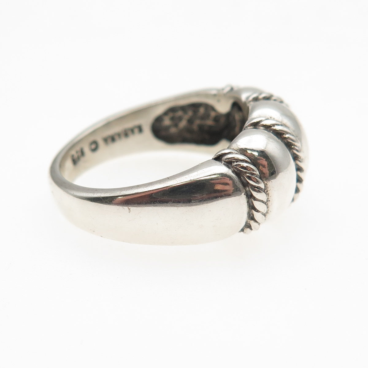 Kabana 925 Sterling Silver Vintage Modernist Oxidized Ring Size 8