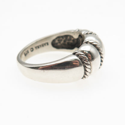 Kabana 925 Sterling Silver Vintage Modernist Oxidized Ring Size 8