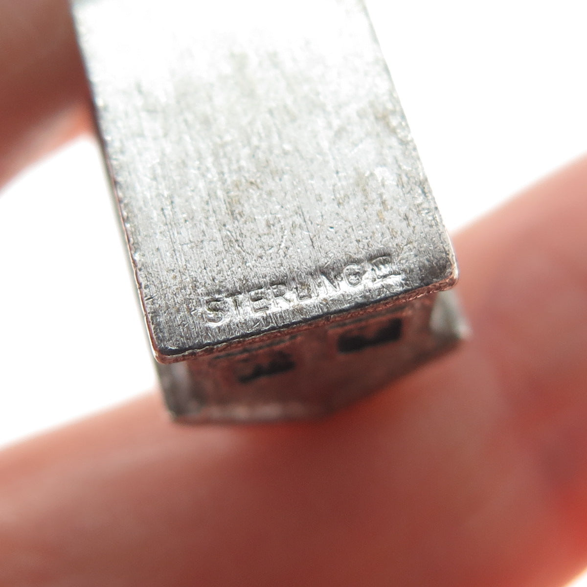 WELLS Sterling Silver Antique Art Deco Old Church Minimalist 3D Charm Pendant