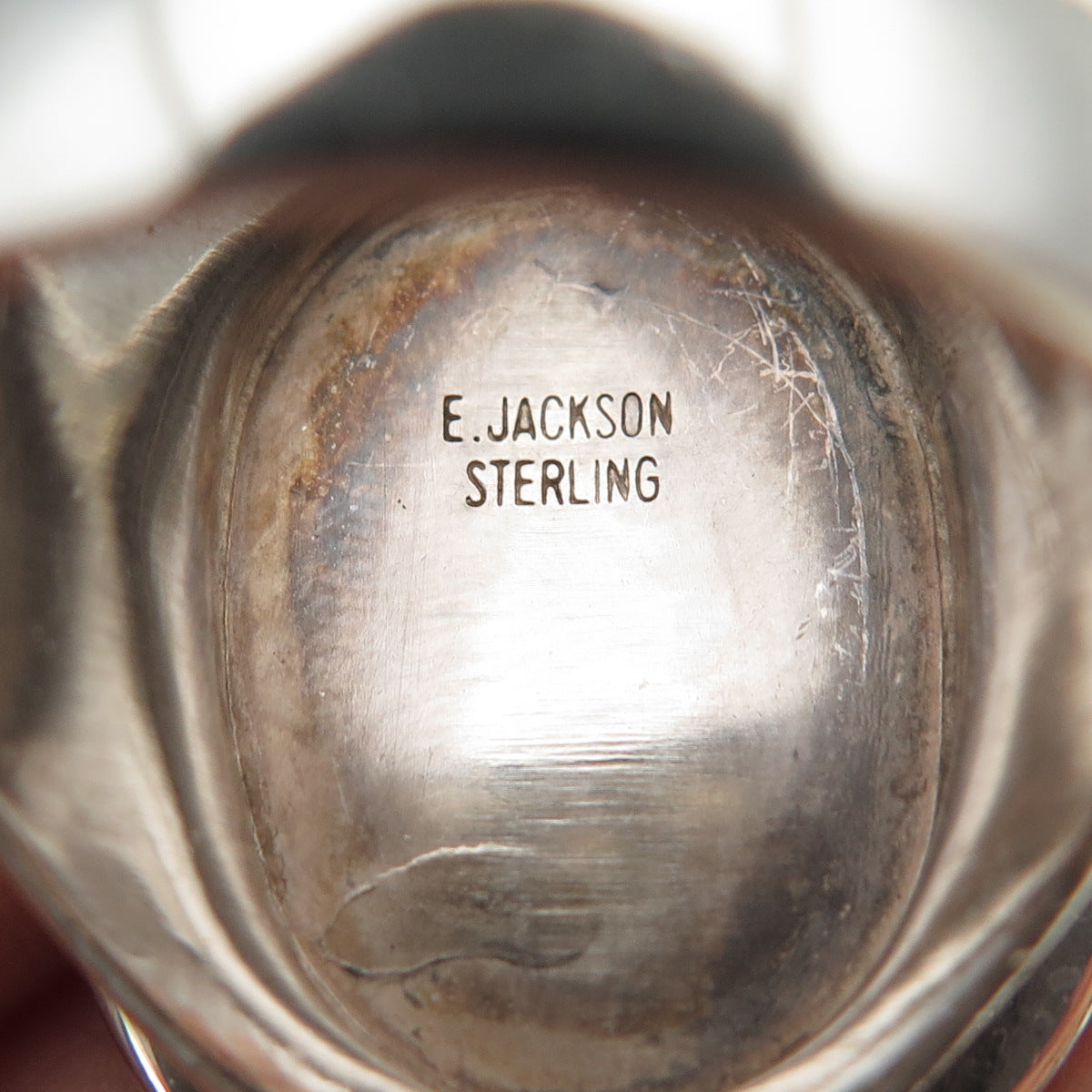 E. Jackson Old Pawn 925 Sterling Silver Vintage Rainbow Calsilica Ring Size 9.75