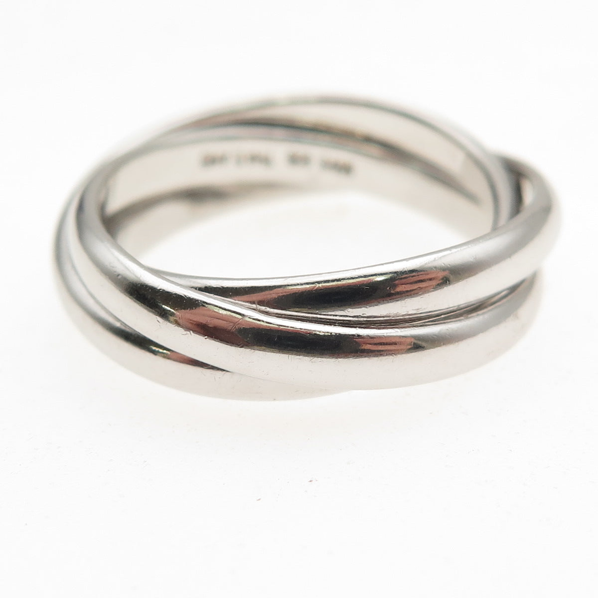 Mark Wasserman Samara Sterling Silver Vintage Interlocked Trinity Ring Size 9