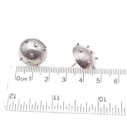 925 Sterling Silver Vintage Modernist Dome Earrings