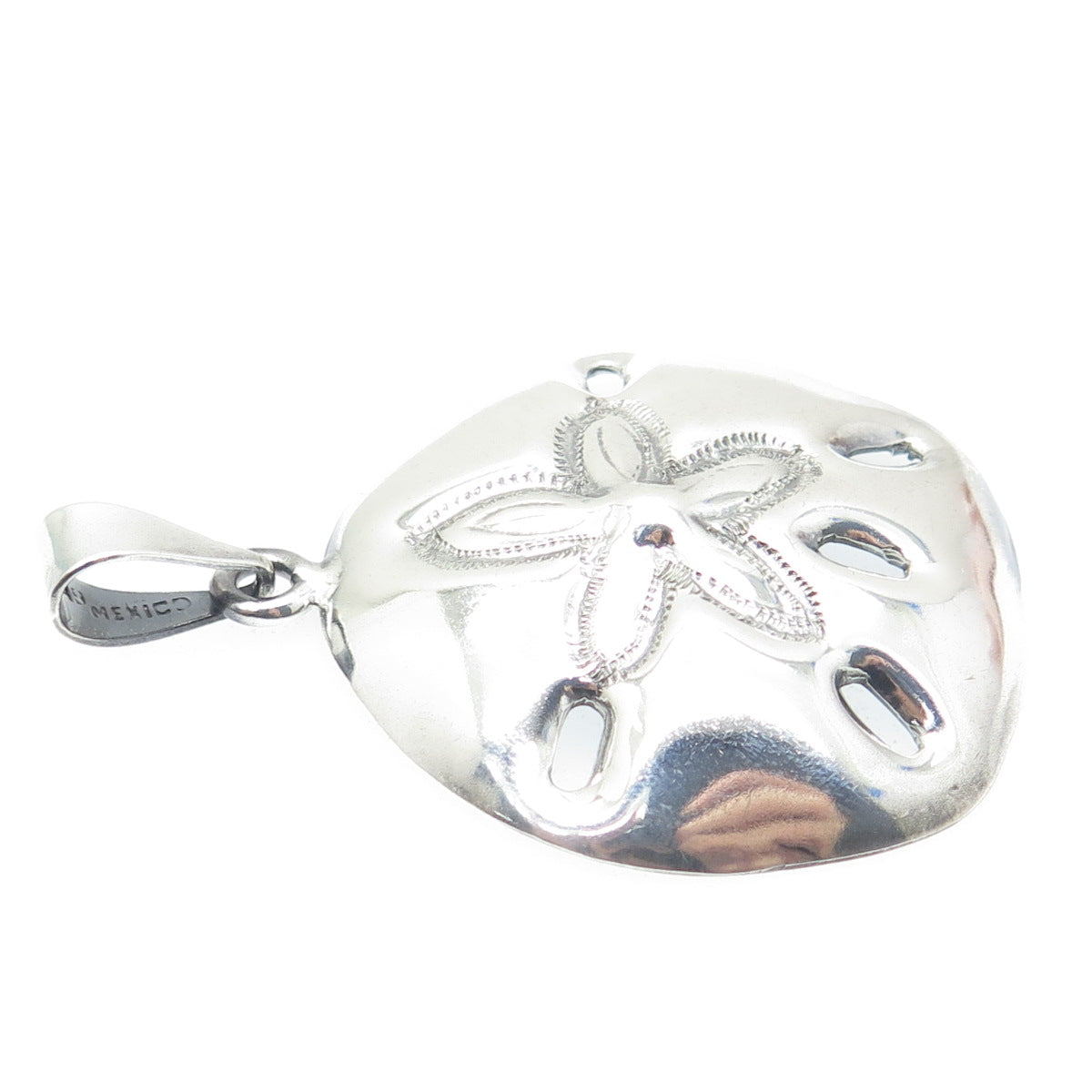 925 Sterling Silver Vintage Mexico Sand Dollar Pendant