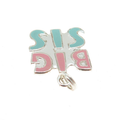 925 Sterling Silver Enamel "Big Sis" Charm Pendant