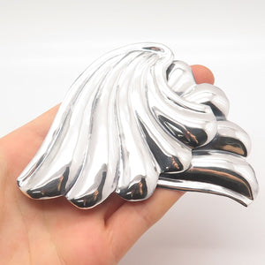 925 Sterling Silver Vintage Mexico Ribbed Pin Brooch