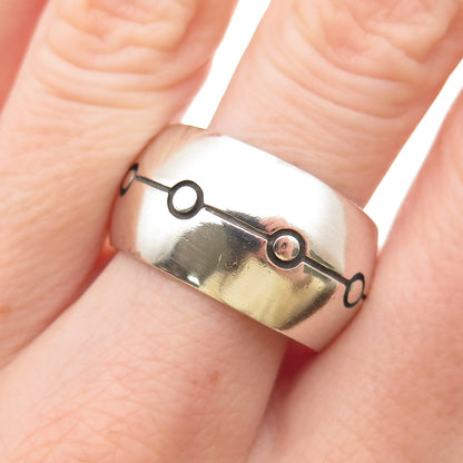Lisa Jenks 925 Sterling Silver Vintage Modernist Ring Size 9.75