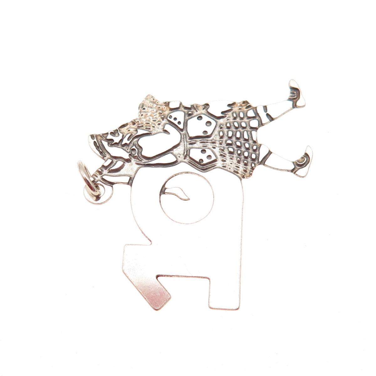 925 Sterling Silver Vintage Ten Lords A-Leaping Christmas Mini Charm Pendant