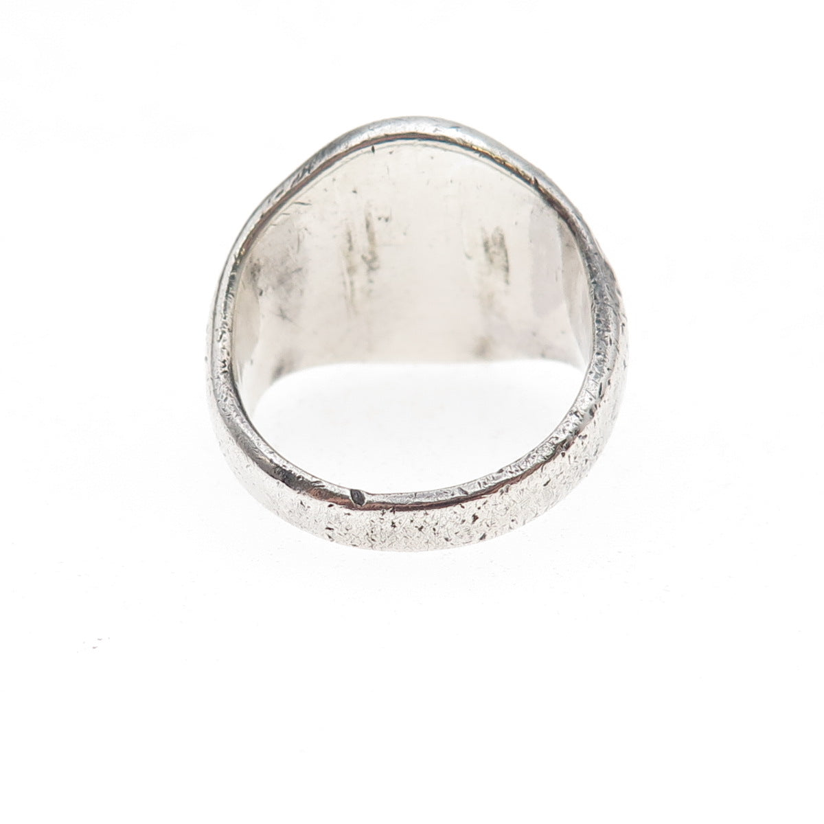 925 Sterling Silver Antique Art Deco Family Crest Oxidized Ring Size 6.75