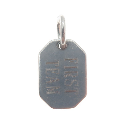 925 Sterling Silver Vintage "First Team 59" Tag Charm Pendant