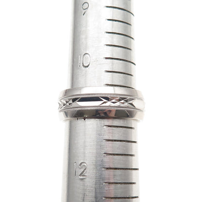 925 Sterling Silver Diamond-Cut Band Ring Size 11