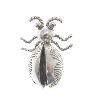 Old Pawn 925 Sterling Silver Vintage Southwestern Native Bug Tribal Pin Brooch