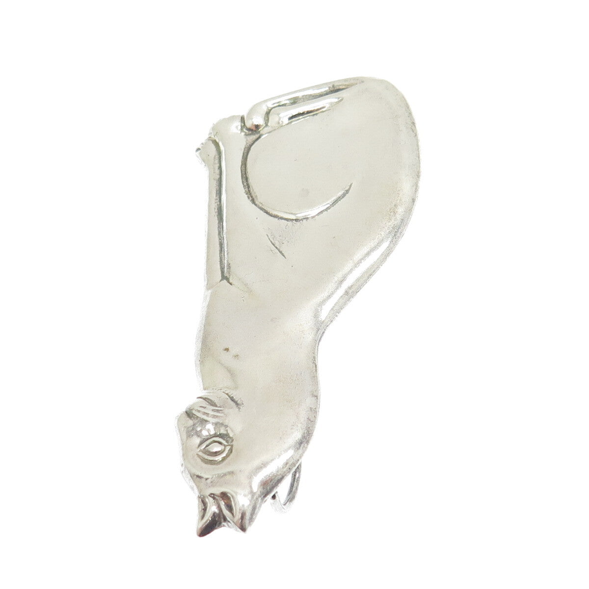 CHAPAL ZENRAY 925 Sterling Silver Vintage Cat Pin Pendant