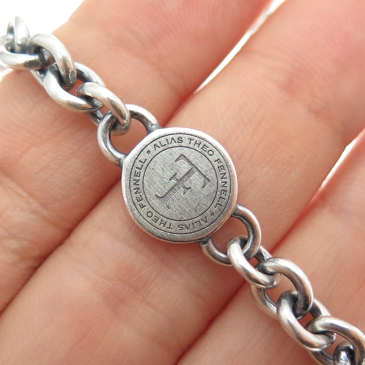 Theo Fennell 925 Sterling Silver Vintage London Bat Oxidized Chain Necklace 40"