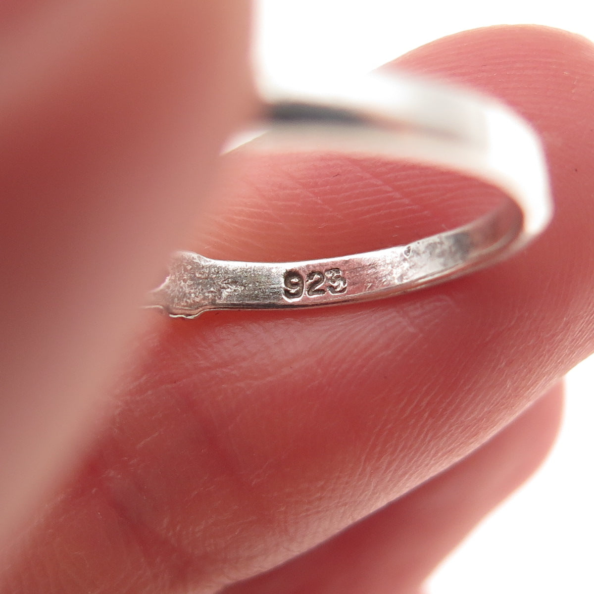 925 Sterling Silver Vintage Blue C Z Celtic Trinity Knot Ring Size 5.75