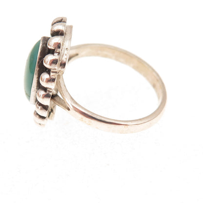 Old Pawn 925 Sterling Silver Vintage Southwestern Turquoise Beaded Ring Size 6