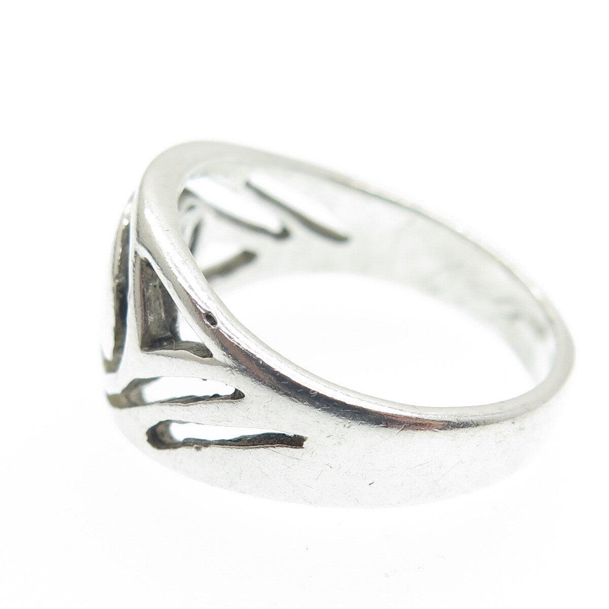 925 Sterling Silver Vintage Yin Yang Modernist Ring Size 6.25