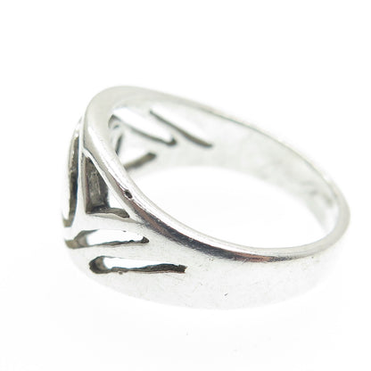 925 Sterling Silver Vintage Yin Yang Modernist Ring Size 6.25