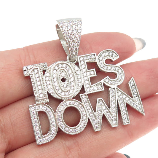 925 Sterling Silver Round-Cut C Z "Toes Down" Pendant