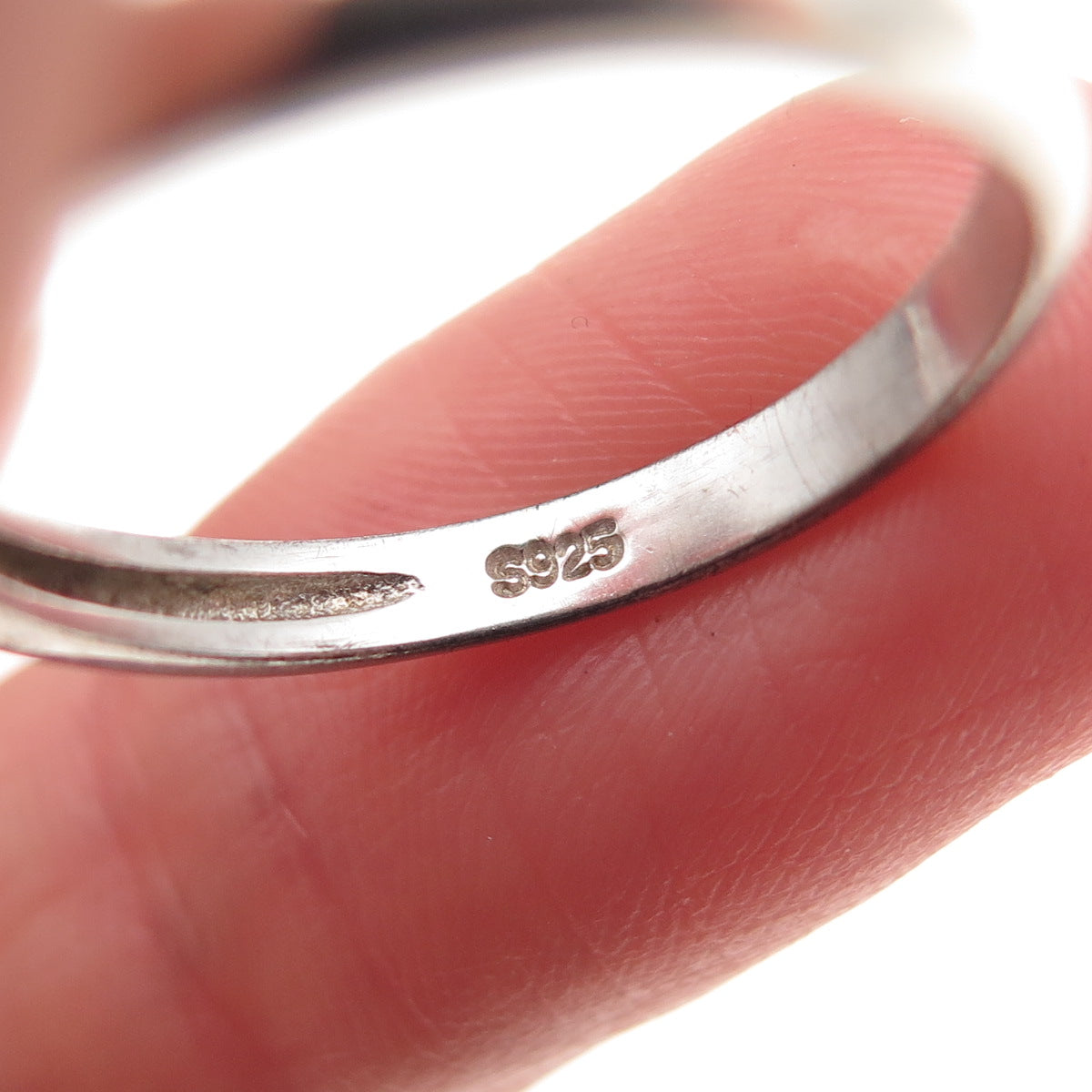 925 Sterling Silver Round-Cut C Z Hamsa Amulet Ring Size 7.75