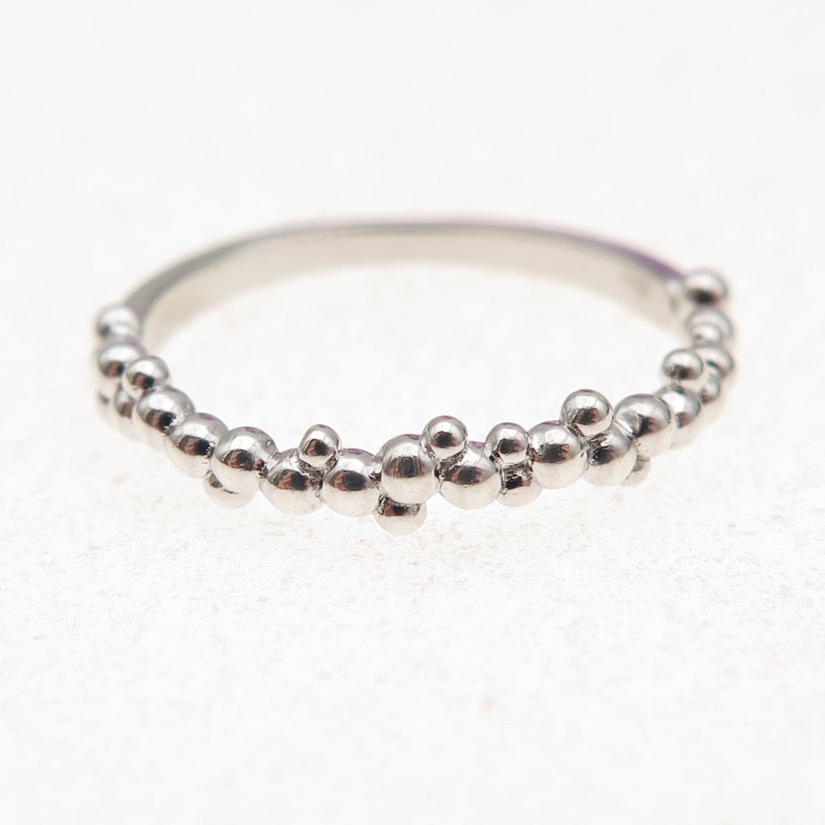 925 Sterling Silver Vintage Modernist Bubble Ring Size 7.5