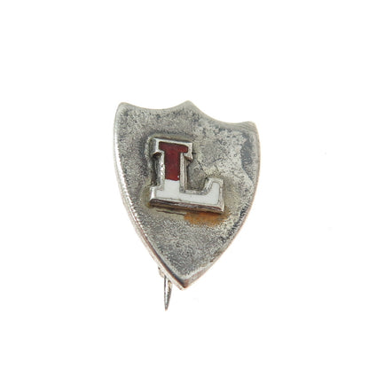 925 Sterling Silver Antique Art Deco Enamel Lincoln University Pin Brooch