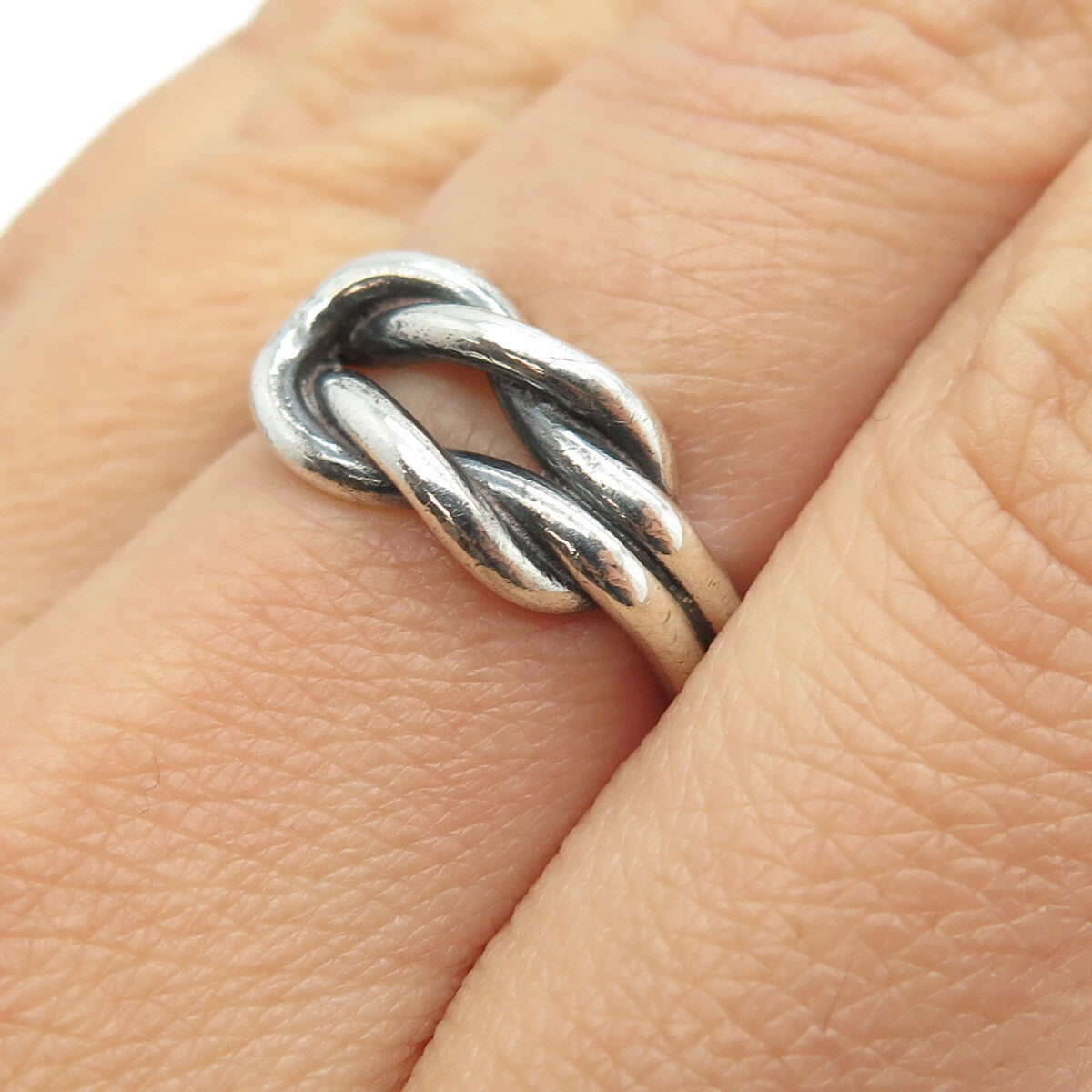 CELLINI 925 Sterling Silver Vintage Mariner Love Knot Ring Size 6.75