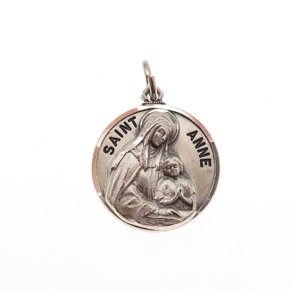 CREED 925 Sterling Silver Vintage St. Anne Religious Mini Charm Pendant