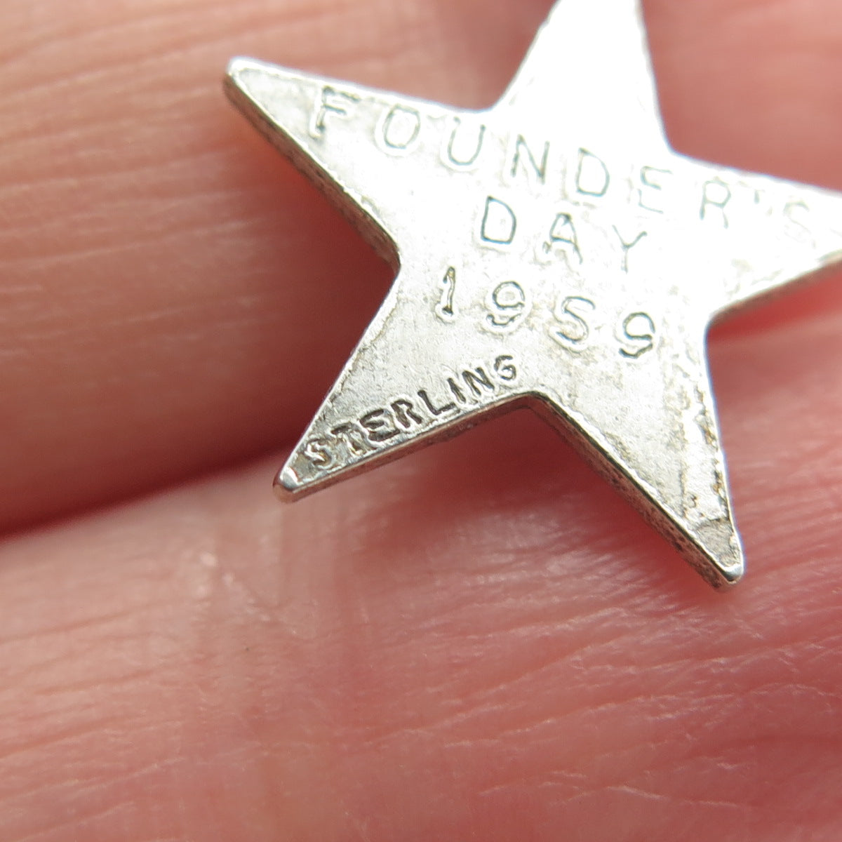 925 Sterling Silver Vintage 1959 Founders Day Beta Sigma Phi Star Charm Pendant